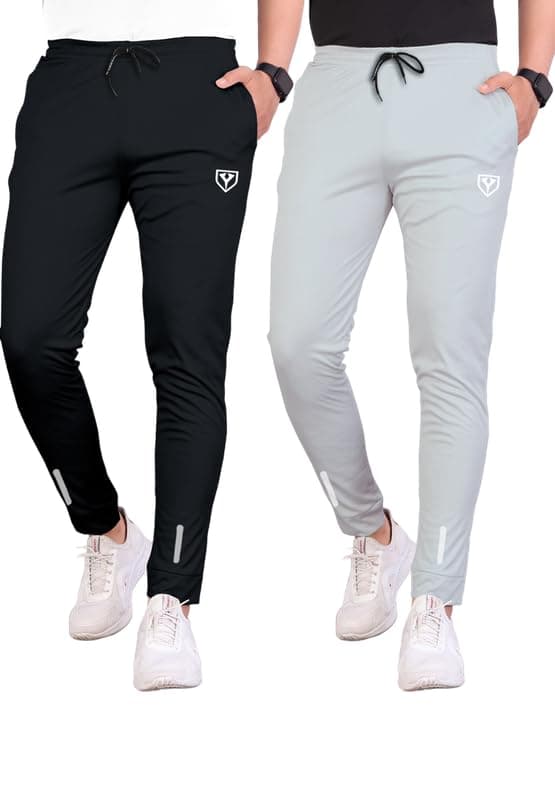 Men's Polyster Track Pants for Active Lifestyles, Stylish Design Comfortable and Versatile Active Wear Combo Pack of 2
