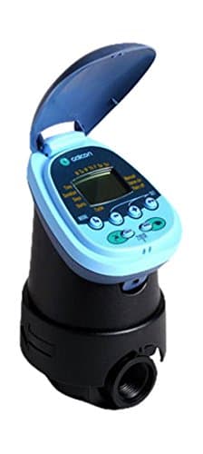 Galcon 7101 Waterproof Battery Operated Controller with 1" Inline DC Latching Valve and N.C. Rain Sensor Wire