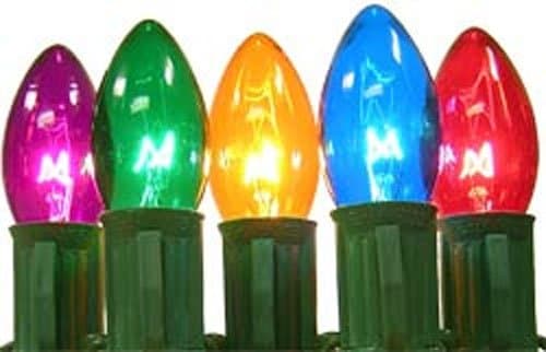 C9 Multi Outdoor Christmas Lights Sets with Green Wire [C9TBK -Multi]