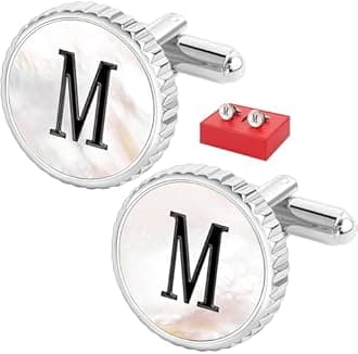 Cuff Links Mens Golden Silver Gunmetal Black, Cufflinks for Men Custom Initial Personalized Mother Of Pearl Mens Cufflink for Shirt Golden Silver Gunmetal Black Cuff Link Shirt for Wedding