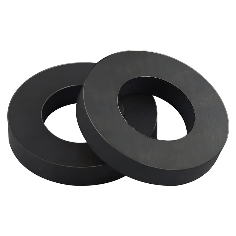 Ferrite Ring Magnets - OD2.35 x ID1.25 x 10mm,Grade 12 Heavy Duty Ceramic Magnets for Industry Science,Crafts and Hobbies - 2PCS