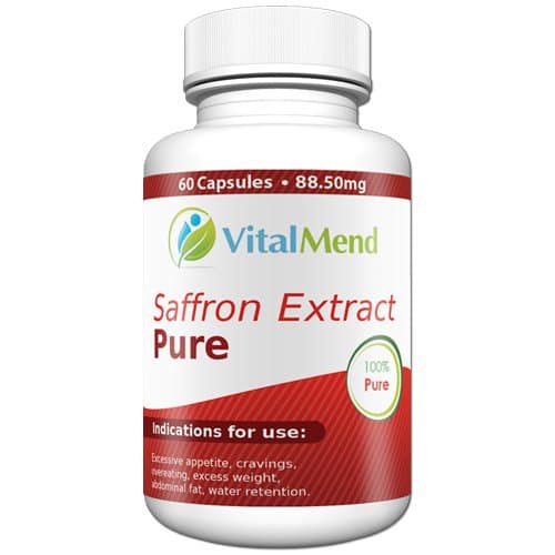 Vital Mend Saffron Extract, 100% Satiereal Saffron Extract, 88.50mg Per Serving, Made In The USA, 1 Bottle, 1 Month Supply