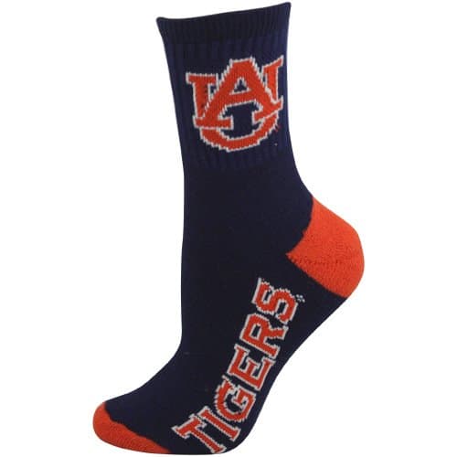 NCAA Auburn Tigers Men's Team Quarter Socks, Medium