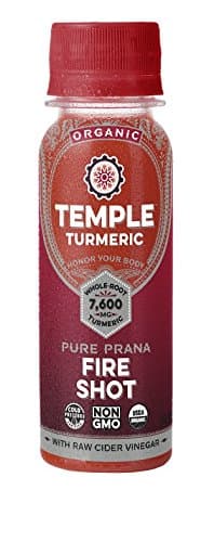 Pure Prana Fire Shot - Organic, Non-GMO, Cold-Pressured Cider Vinegar Shot with Whole Root Turmeric and Synergistic Adaptogens - 3-Ounce Bottles (Pack of 12)