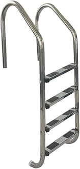 Aqua Select 4-Step Stainless Steel Pool Ladder | In-Ground Swimming Pool Entry & Exit System | Electro-Polished Stainless Steel | 250 lb Capacity | 1.90 in Rail Diameter
