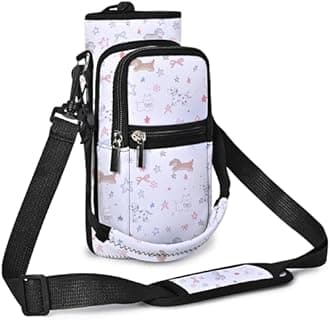AUPET Water Bottle Carrier, Insulated Neoprene Water Bottle Holder Bag Case Pouch Cover 1000 ml or 750 ml, Adjustable Shoulder Strap, Great for Stainless Steel and Plastic Bottles