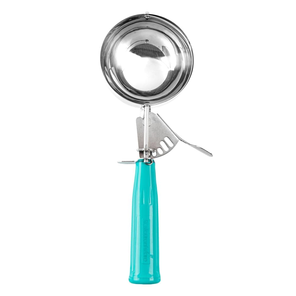 Met Lux 6 Ounce Portion Scoop, 1 Durable Disher Scoop - Thumb Trigger, Teal Stainless Steel Ice Cream Disher, For Portion Control, For Ice Cream, Mashed Potato, And Cookie Dough - Restaurantware