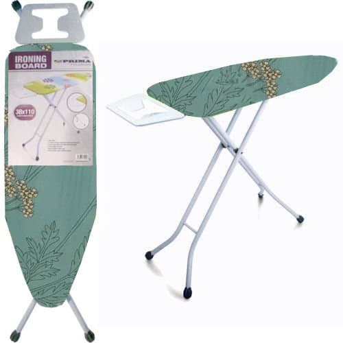 BARGAINS-GALORE38cm x 110cm Ironing Board - Wide Adjustable Stand Modern Foldable Portable Iron | Anti-slip Foot Caps | Foldable, Metal Legs, Space Saving