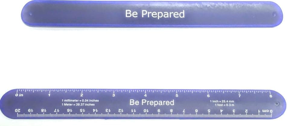 Cub Scout Be Prepared Blue Ruler Slap Band Bookmark - Great Item for Scout Dens, Favors, Swag, Gift, Prize, Fidget Bracelet