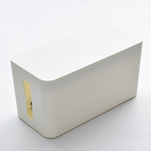 Aello CableBox - Cable Management, Premium Quality, TOUGH CONSTRUCTION (White, Small)