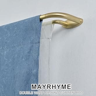 Double Curtain Rods Brass,Room Darkening Drapery Rod 72-144 Inches,Adjustable 3/4 Inches Front and 5/8 Inches Back Quality Metal Rod for Window,Wrap Around Design