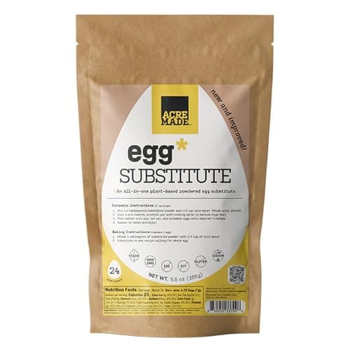 AcreMade Plant-Based Egg Substitute, Dry Powder, Shelf Stable, Vegan, Gluten Free, Soy-Free, Low Sodium, Non-GMO, Natural Egg Replacer, 3 Grams Pea Protein Per Serving (1 pack (5.6 oz))