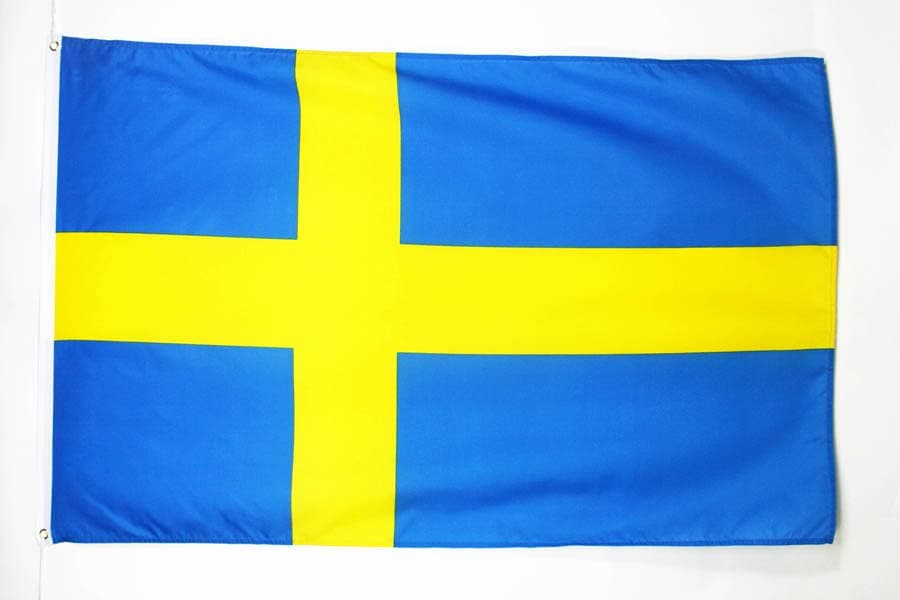 AZ FLAG - Sweden Flag - 2x3 Ft - 100D Polyester Swedish Banner with Two Metal Grommets - Fade Resistant - Vivid Colors - 2' x 3' Feet - 90x60 Cm