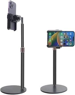 Semi-Conductor Cell Phone Cooler with Cooling Chip Universal Mobile Phone Cooling Fan for iPhone Android Smartphones Gaming Tiktok Live Streaming Car Driving Outdoor Vlog (Black Adjustable Stand*1)