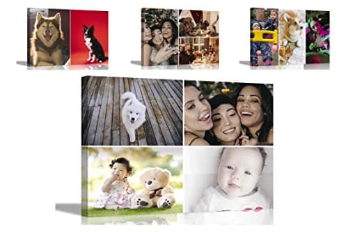 Artley Prints 4 Photos on Custom Canvas Prints Personalised Wall Art Hanging Decor for Home Office Baby, Wedding, Selfie Photos 30 x 20cm (12 x 8 inches) A4
