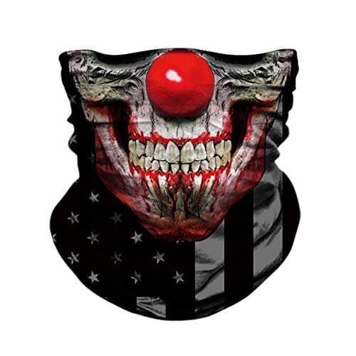 TERNNK Skull Face Mask Half Sun Dust Wind Protection, 3D Tube Mask Seamless Durable Face Mask Bandana Skeleton Face Mask Motorcycle Bike Riding Fishing Hunting Cycling Festival, Many Patterns (F7)