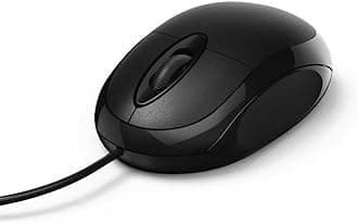 MC-100 Optical 3-Button Mouse, Cabled, Black