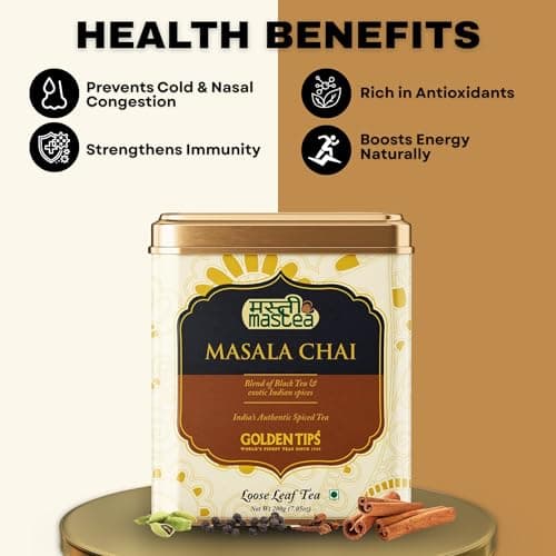 Golden Tips India’s Authentic Spice Masala CTC Chai ( 200 Gram/7.05 oz, 100 Cups )