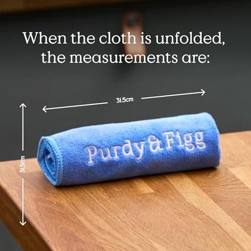 Purdy & Figg | Microfiber Cleaning Cloth| Super Soft, Streak-Free Multipurpose Polishing Cloth| Lint-Free, Scratch-Resistant, Super Absorbent & Reusable | Home & Kitchen | Pack of 12 | Blue