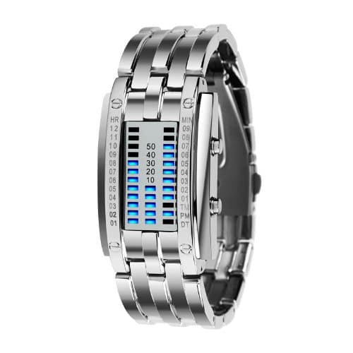 Ironman Binary LED Technological Sense Waterproof Women Wrist Watches Silver
