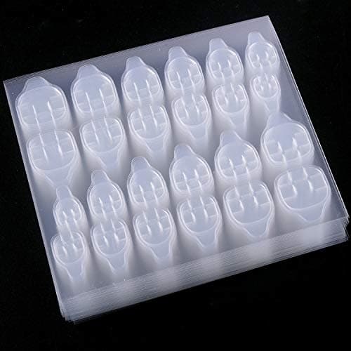 SIUSIO 1200 Pcs Nail Glue Stickers Nail Adhesive tabs False Nail Tips Jelly Gel Nail Art Transparent Double Sided Adhesive (50 Sheets)