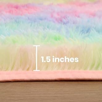 Aspire Homeware Rugs Living Room - Area Rugs Rainbow (80x300cm) for Bedroom Anti Slip - Modern Super Soft Thick Pile Fluffy Shaggy Rug Non Shedding