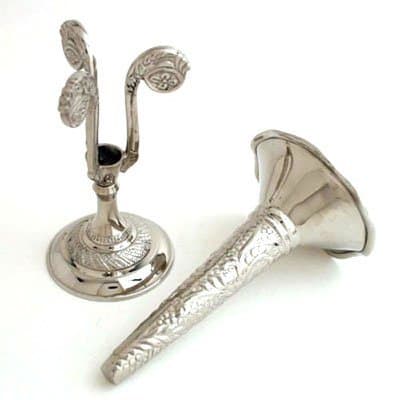 Liards Nickel Silver Tussie Mussie with Holder, Bouquet Holder One Set 4184