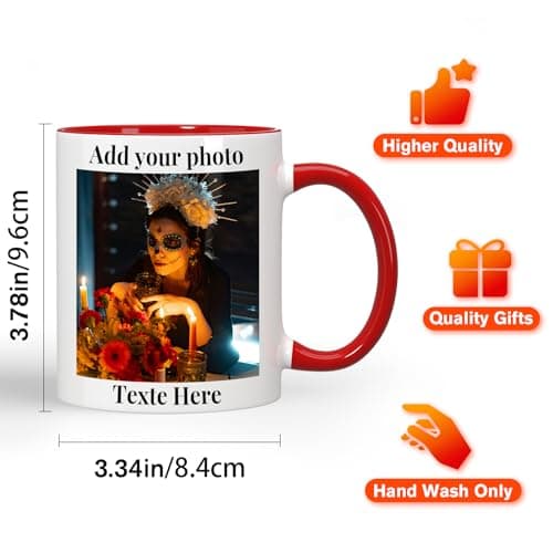 Custom Mug with Photo Personalized Coffee Mug with Picture Custom Coffee Mugs With Name 11oz Double Side Custom Mug Novelty Customized Gifts for Men and Women