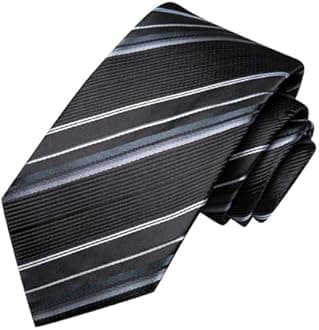 Dubulle Mens Paisley Floral Silk Tie for Men Striped Necktie and Pocket Square Cufflinks Set Wedding Business