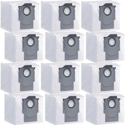 12 pack Dust Bags for roborock Disposable Dust Bag Q5 Q5+ Q7 Q7+ Q7 Max Q7 Max+ S7 MaxV Ultra S8+ S8 Pro Ultra Robot Vacuum,roborock q5 bags:3L Large Capacity Disposable Bag Replacement