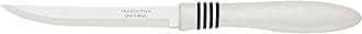 Tramontina Cor&Cor 2 Pieces Steak Knife Set with Stainless Steel Blade and White Polypropylene Handle