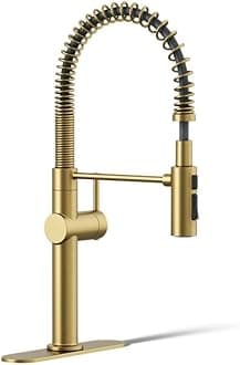 Kohler K-22973-2MB Crue Kitchen Sink Faucet, Brushed Modern Brass