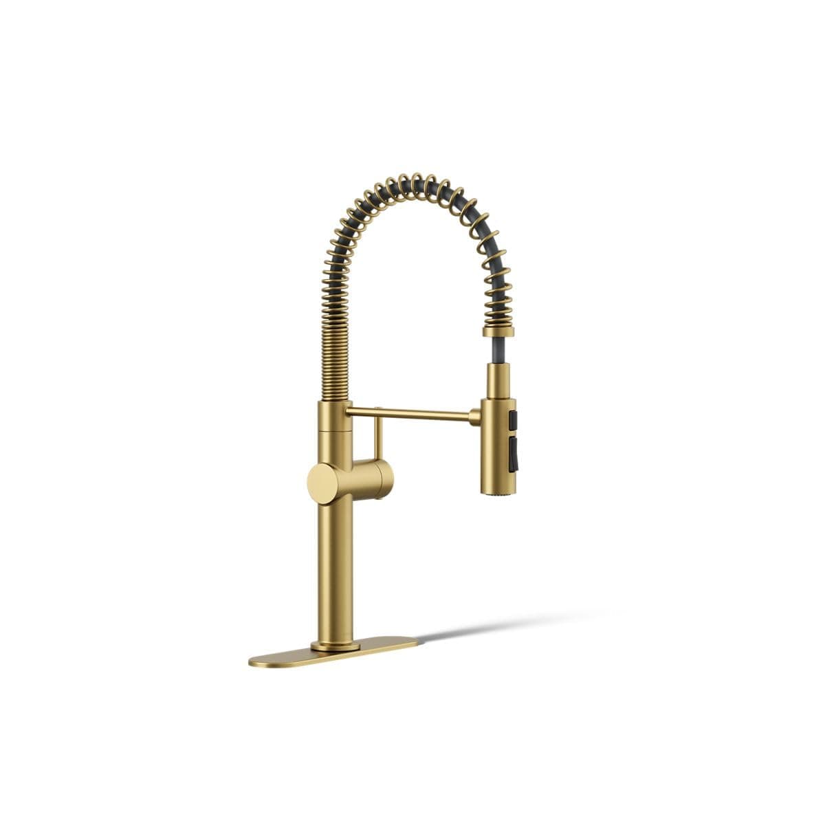 KOHLER 22973-2MB Crue High-Arc Kitchen Faucet with Pull Down Spring Spout, Professional Pre-Rinse Kitchen Faucet, Commercial Faucet, Vibrant Brushed Moderne Brass
