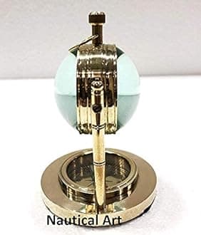 SIAN Antique Victorian London Old Style Brass Clock with Compass for Home Décor/Office Table