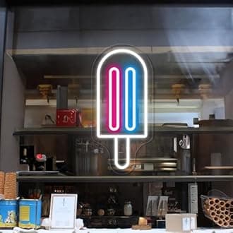 Popsicle Neon Sign Ice Cream Bar Neon Signs Custom popsicle Led Light sign for Home Wall Decor Shop Cafe Bar Decor Opening S ign Art - 28 Inch Dimmable