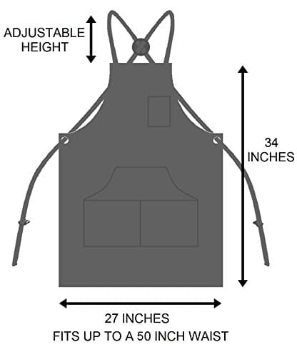 Hudson Durable Goods - Professional Grade Chef Apron for Kitchen, BBQ & Grill