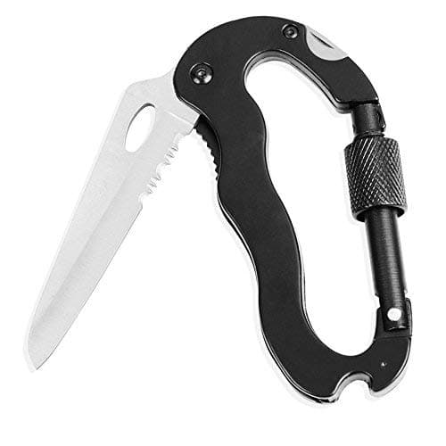 Outdoor Travel Camping multifunctional climbing buckle Security Multi Keychain Folding Knives screwdriver bottle opener