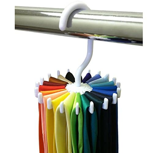 20 Necktie Adjustable Rotating Neck Tie Rack Hanger Holds Shawl Scarf Organizer