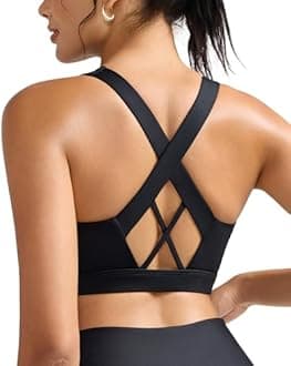 RUNNING GIRL Sports Bra for Women High Support,Molded Cup High Impact Sports Bras with Sewn in Pads