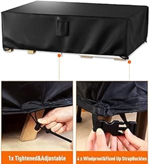 Patio Furniture Covers, Outdoor Furniture Cover Waterproof, General Purpose, Outside Table and Chair Covers, Heavy Duty 600D (74 Inch L x 47 Inch W x 27.8 Inch H)