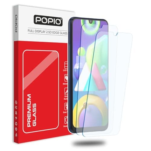 POPIO Tempered Glass Screen Protector Compatible For Samsung Galaxy F41 / M31 / M21 With Full Screen Coverage (Except Edges) And Easy Installation Kit, Pack Of 2 for Smartphone