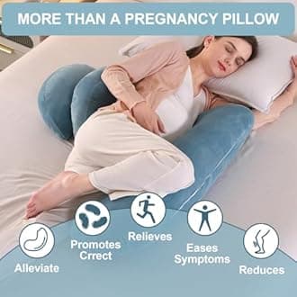 SHANNA Wedge Pregnancy Pillow for Sleeping, Maternity Body Support Pillow for Back, Hips, Belly, Legs, Adjustable Soft Comfort Pregnancy Pillow, Removable Pillow Cover(Blue)