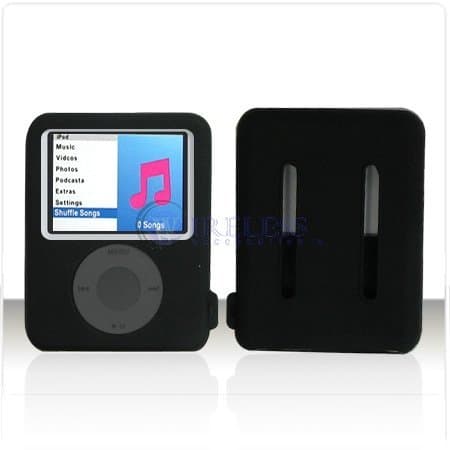 Black Silicone Skin For Apple Ipod Nano 3rd Generation Gen 3G Protective Case Cover