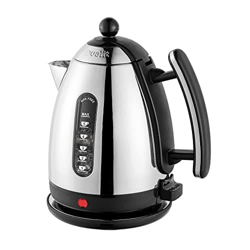 Dualit Lite Kettle - 1.5L Jug Kettle - Polished with Black Trim, High Gloss Finish - Fast Boiling - 72010
