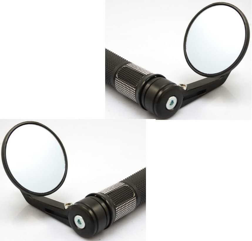 Ash Round Handle Bar Driveline Mirrors For Motor Bikes Royal Enfield Reborn Meteor Hunter Classic Standard Thunderbird 350 Ktm Duke RC 200 125 250 390 Bajaj Dominar | Set Of 2
