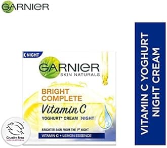 Garnier Skin Naturals, Night Cream, Anti-Dark Spots & Brightening, Bright Complete Vitamin C Yoghurt, 40 g (Pack of 2)