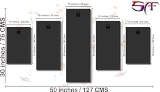 SAF Radha krishna Paintings for Wall Decoration - Set Of Five, 3d modern art Painting for Living Room Large Size with Frames for Home Decoration, Hotel, Office 127 cm x 75 cm SANFBL35445