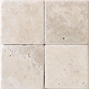 4x4" Square Marble Tile Tumbled and Honed