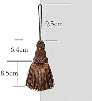 Fenghuangwu Colorful Tassel Key Tassel DIY Accessories for Curtain and Home Decoration-khaki-4PCS