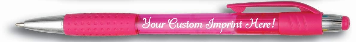 Express Pencils Personalized Ballpoint Pen - The Cutey Click Custom Printed - Full color Name/Logo/Text/Message with Personalization - 12 Qty (Translucent Pink)